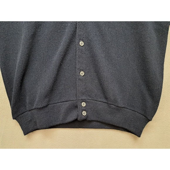 Vintage IZOD Cardigan Button Front Sweater, Blue, Made in USA, Mens Size Large - Picture 3 of 9